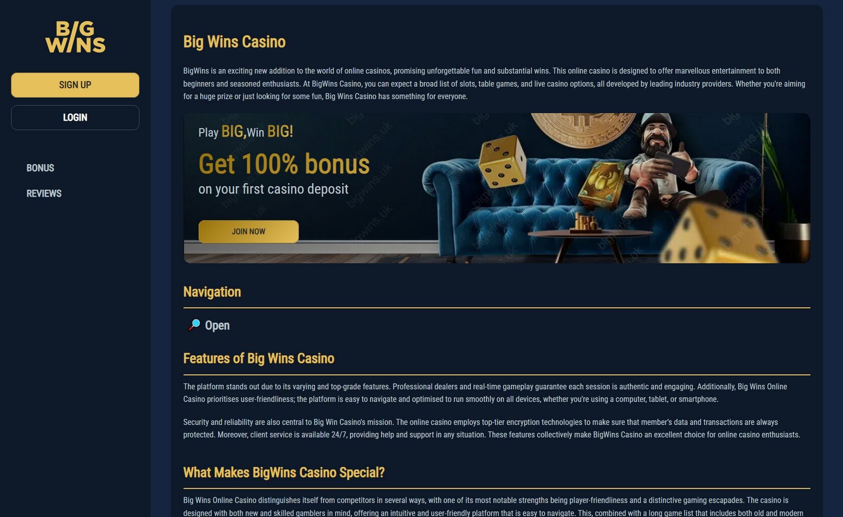 BigWins Online casino